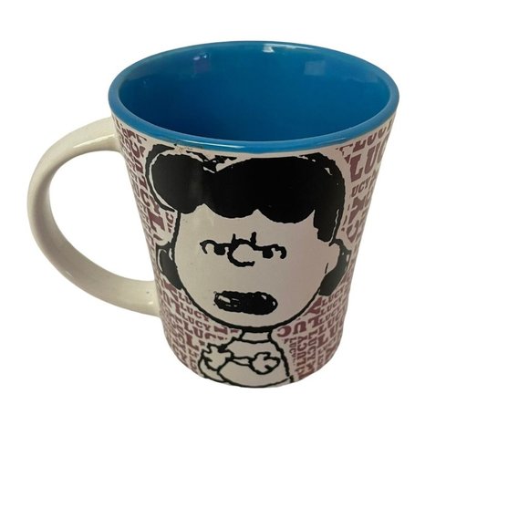 Gibson Dining Gibson Peanuts Lucy Coffee Mug Cup Blue Inside